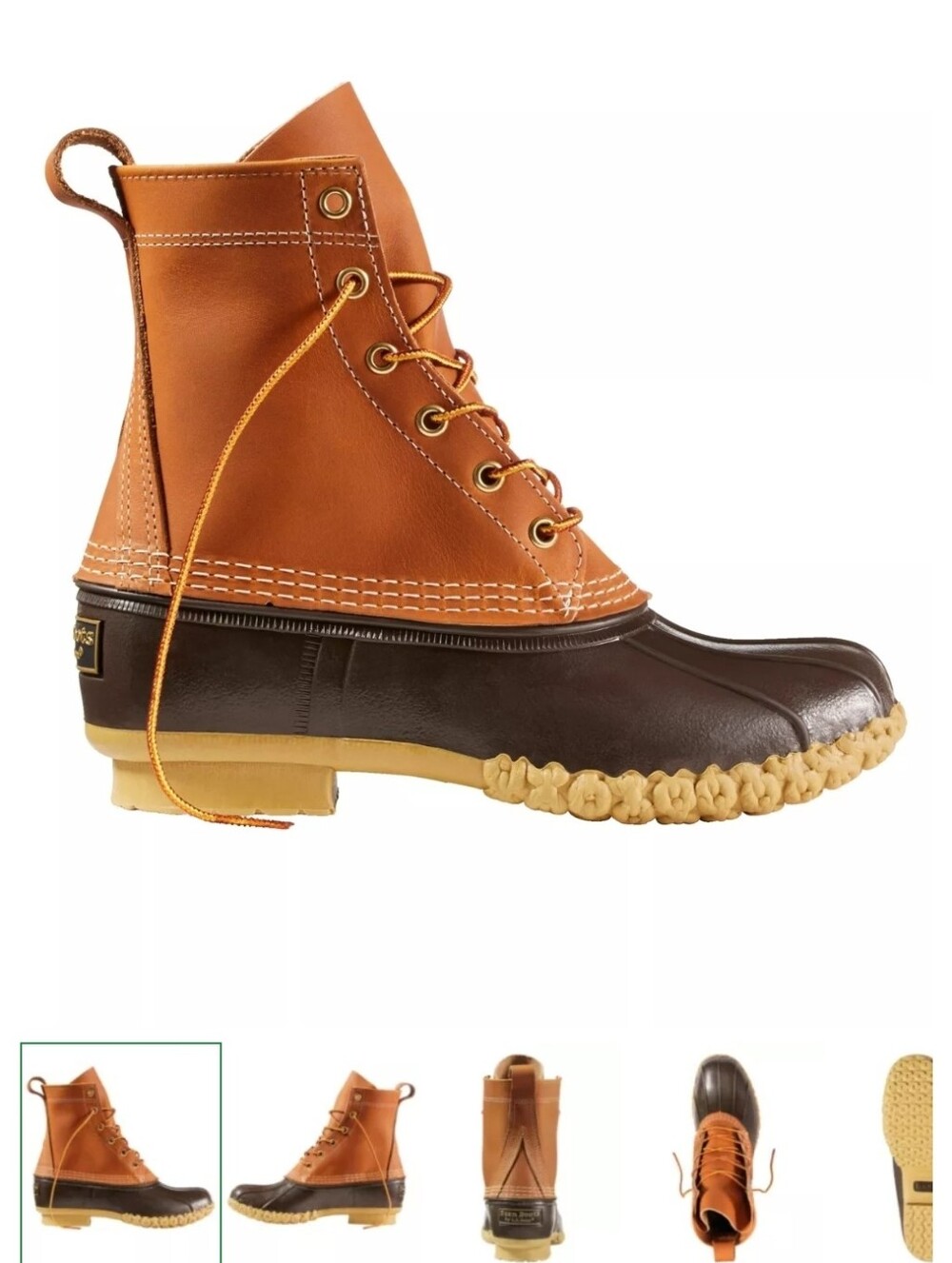L.L. Bean Boot Tan/Bean Boot Brown/Gum Size 7M